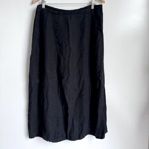 Flax Black A-Line Midi Skirt for Work